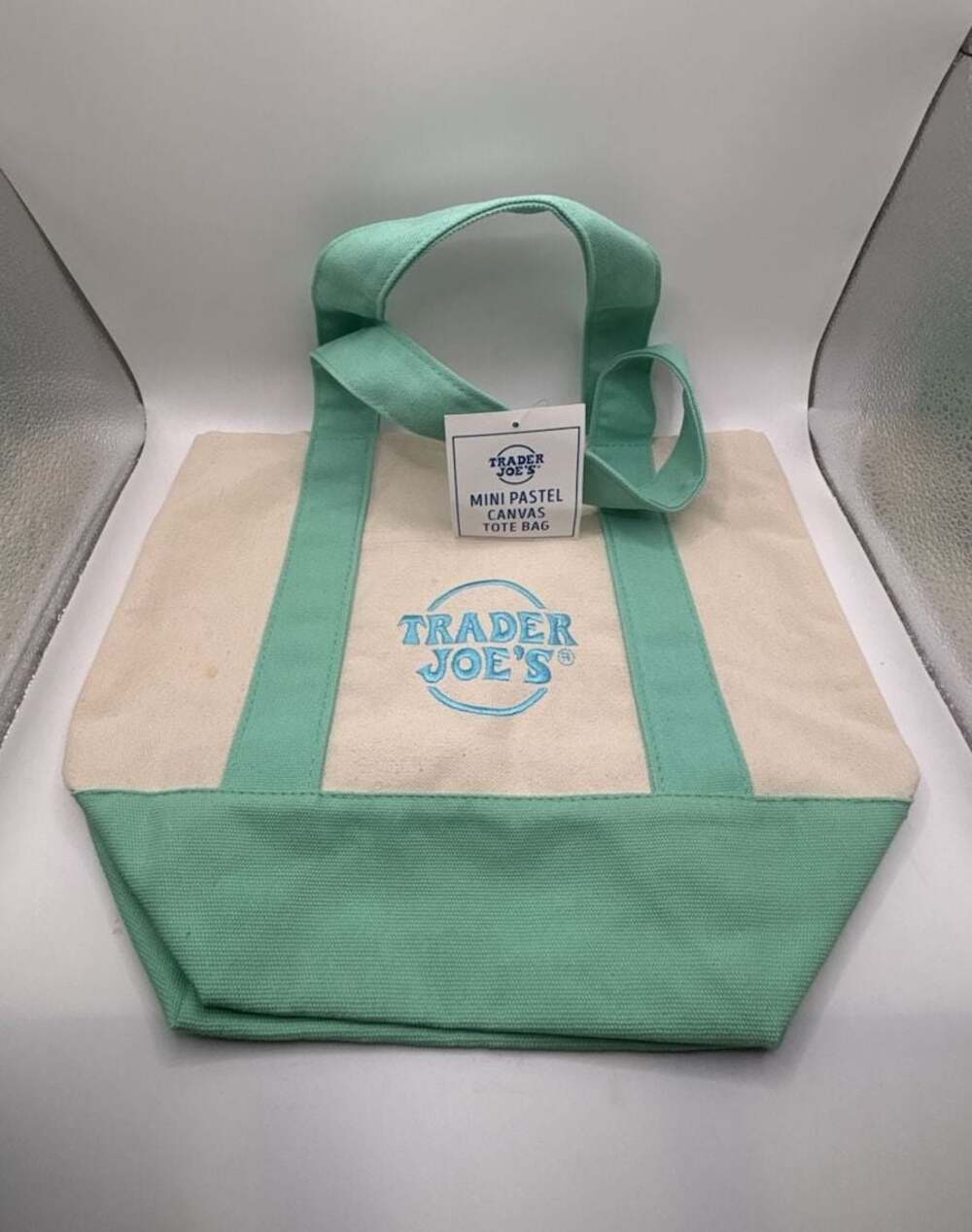 Trader Joe's Mini Pastel Canvas Tote Bag